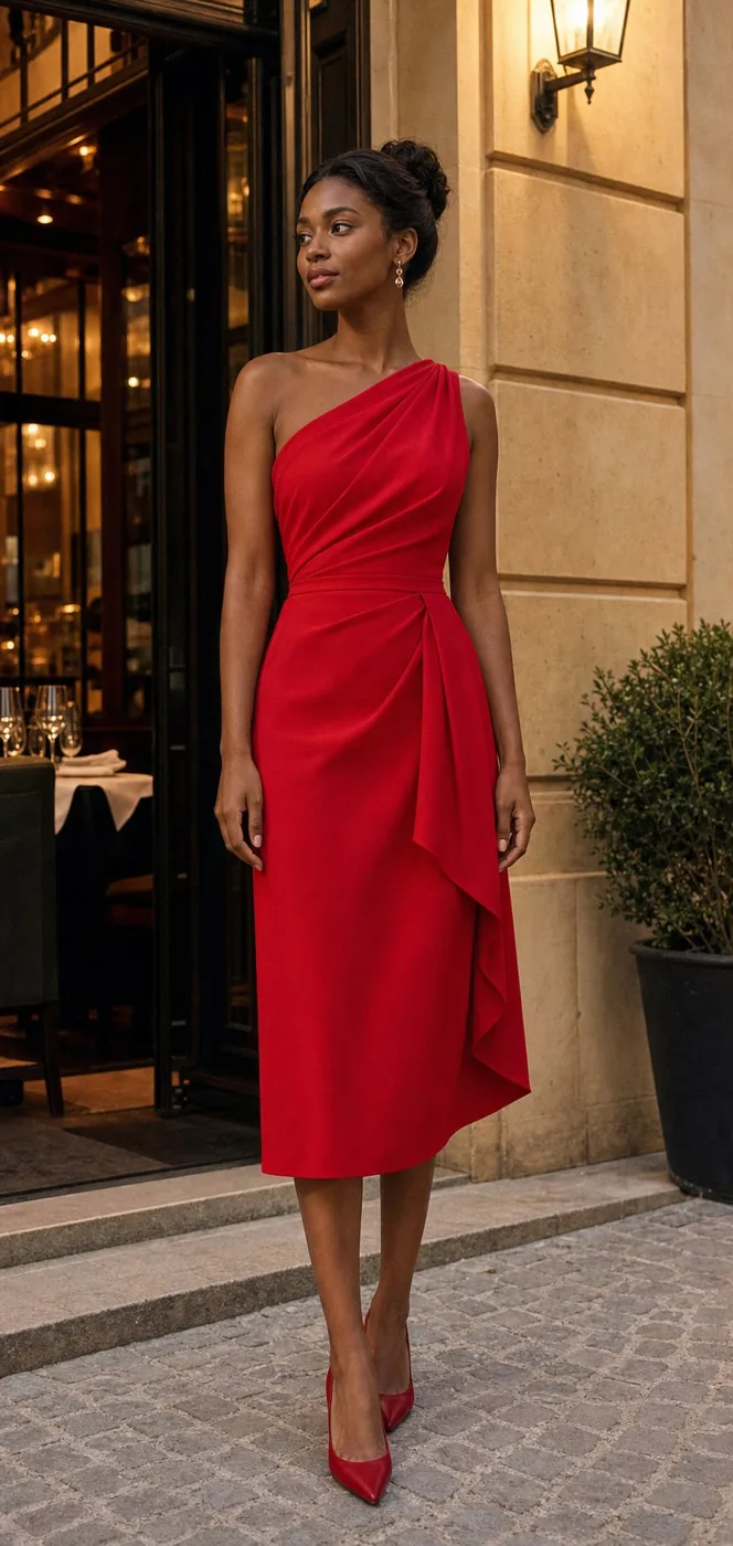 Scarlet One-Shoulder Dress