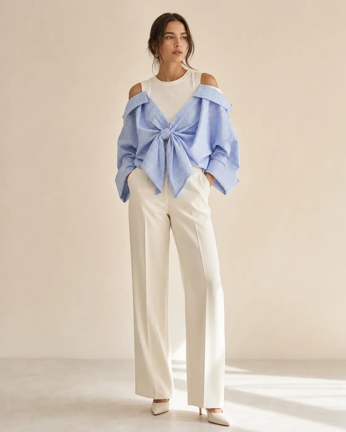 Sky Tie-Front Shirt