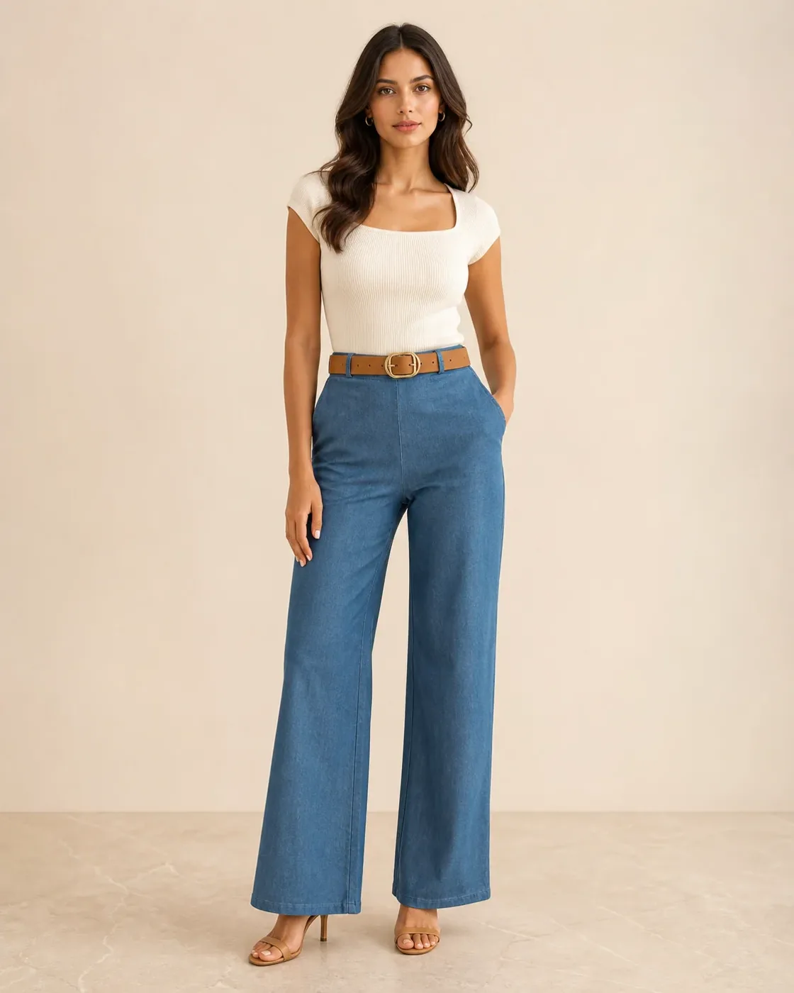 High-Rise Wide-Leg Denim